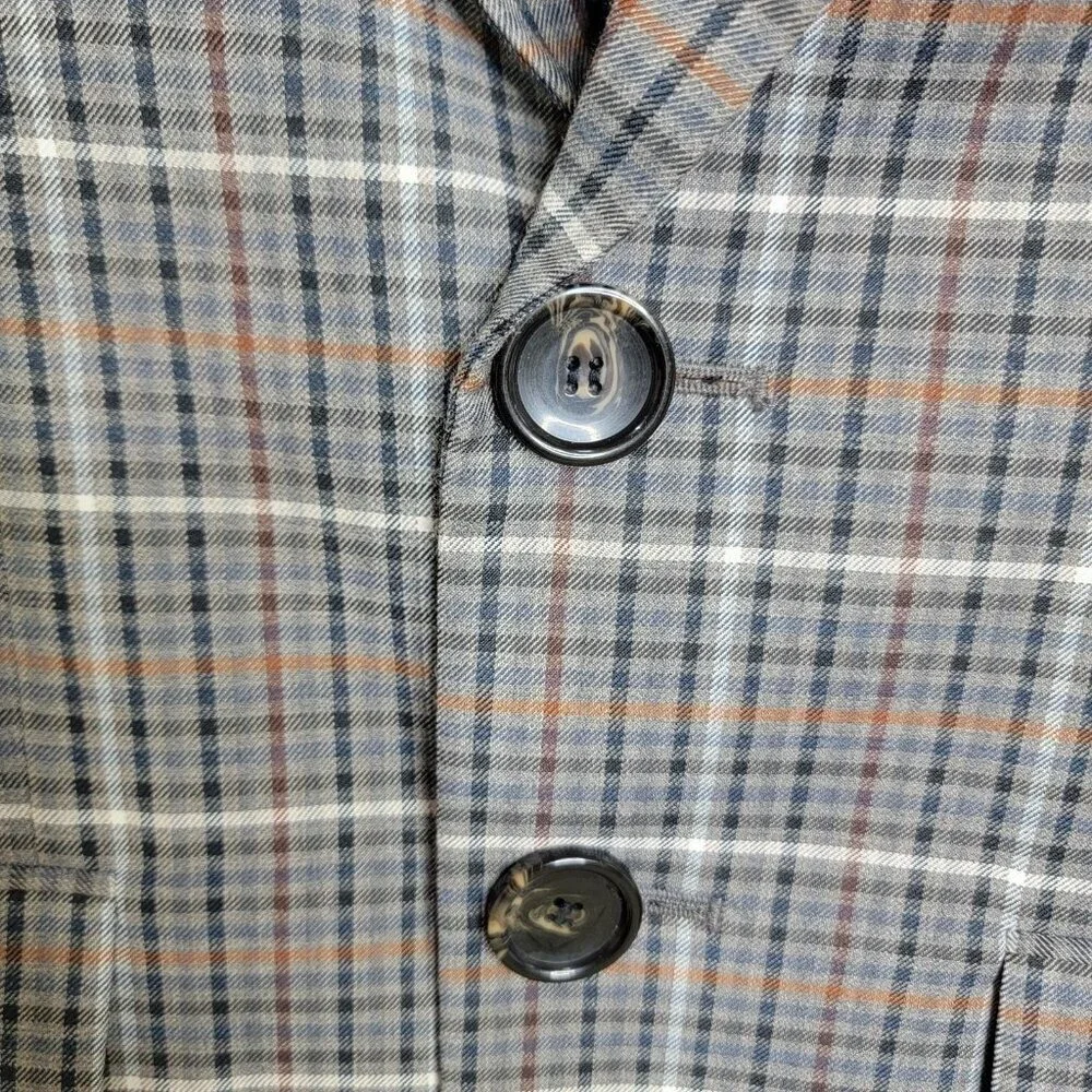 Tibi Blazer Womens 0 Gabe Check Cutout Menwear Wool Oversized Career Workwear - Picture 5 of 14